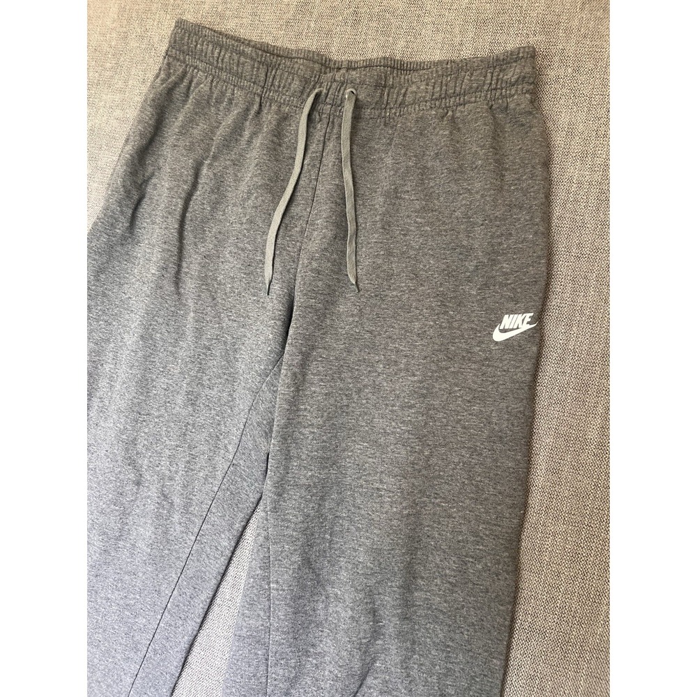 Nike Sweatpants Men's Large Gray Fleece Drawstring Lounge Athletic Pants - Picture 2 of 8